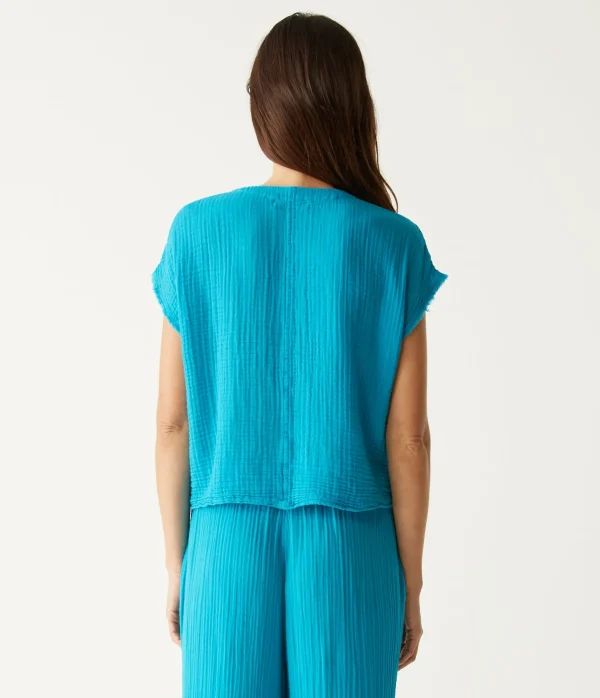 Michael Stars Evie Gauze Surplice Top- Tops, Blouses & Shirts