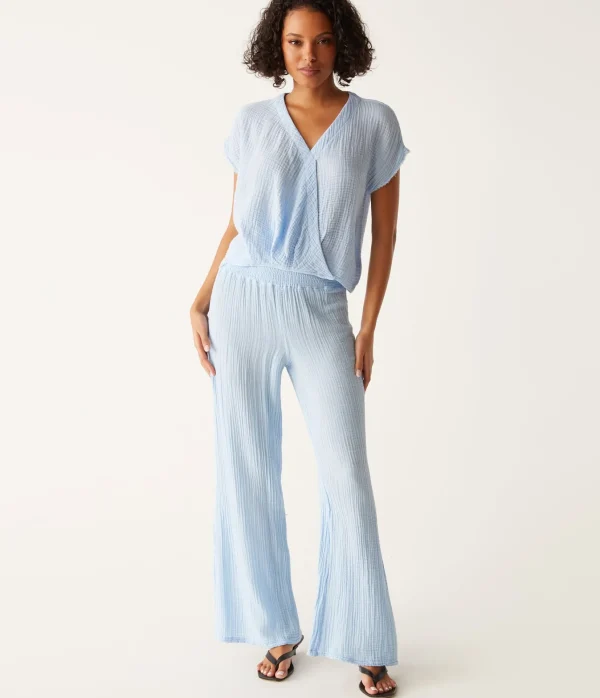 Michael Stars Evie Gauze Surplice Top- Tops, Blouses & Shirts