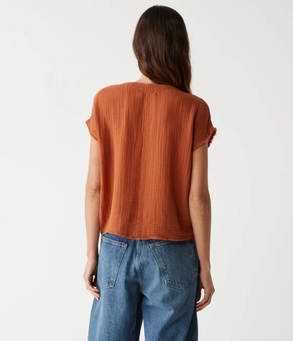 Michael Stars Evie Gauze Surplice Top- Tops, Blouses & Shirts
