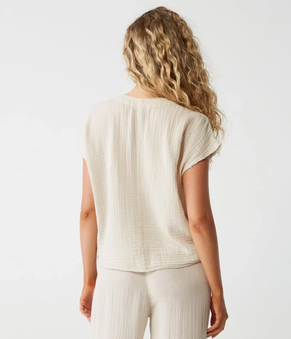 Michael Stars Evie Gauze Surplice Top- Tops, Blouses & Shirts