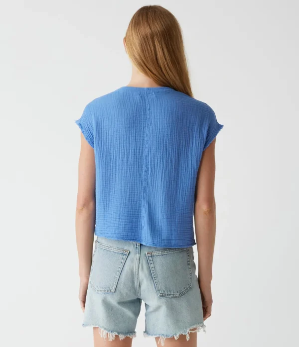 Michael Stars Evie Gauze Surplice Top- Tops, Blouses & Shirts