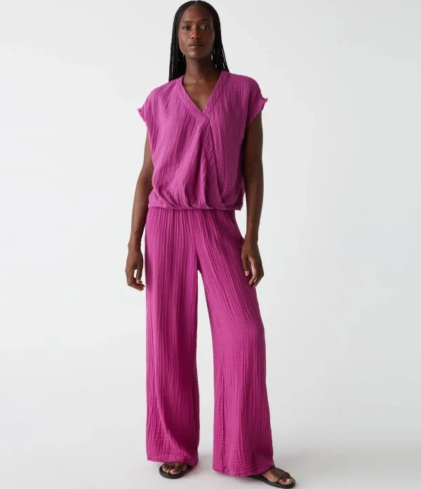 Michael Stars Evie Gauze Surplice Top- Tops, Blouses & Shirts