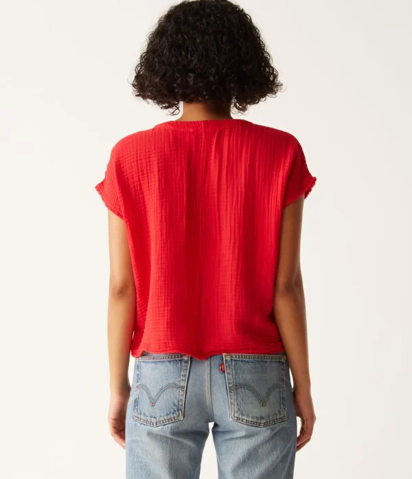 Michael Stars Evie Gauze Surplice Top- Tops, Blouses & Shirts