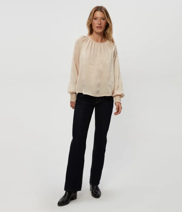 Michael Stars Fabi Hammered Satin Top- Tops, Blouses & Shirts