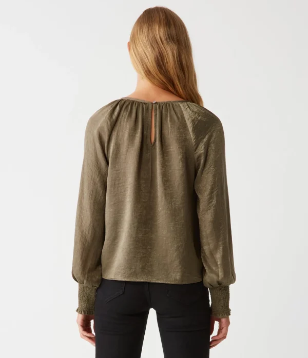 Michael Stars Fabi Hammered Satin Top- Tops, Blouses & Shirts