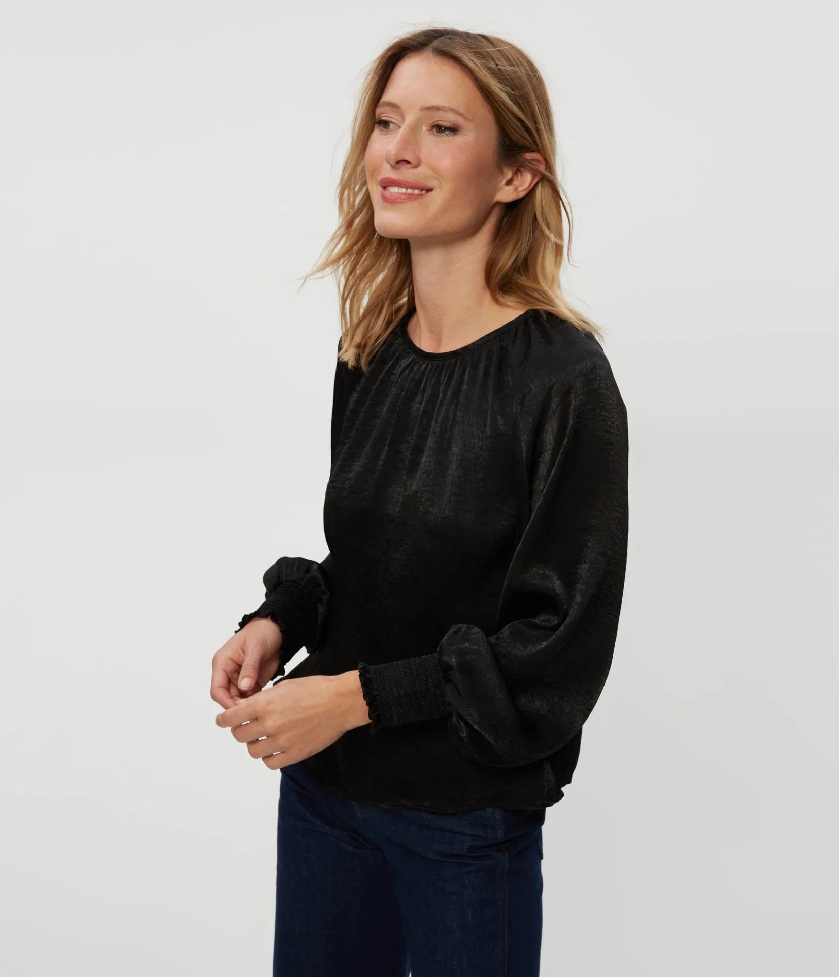 fabi_hammered_satin_top_8.webp Michael Stars Fabi Hammered Satin Top- Tops, Blouses & Shirts