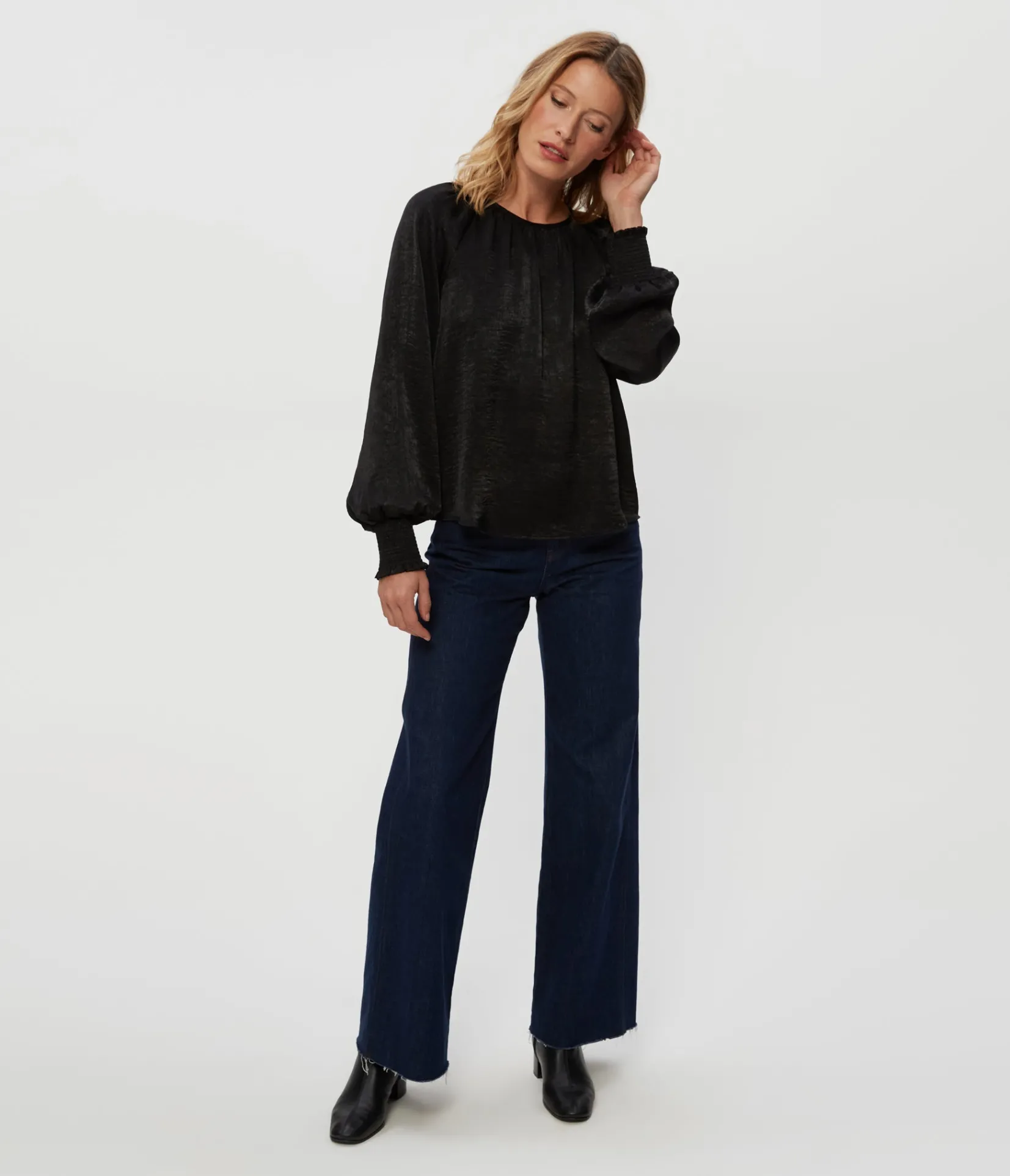 fabi_hammered_satin_top_9.webp Michael Stars Fabi Hammered Satin Top- Tops, Blouses & Shirts