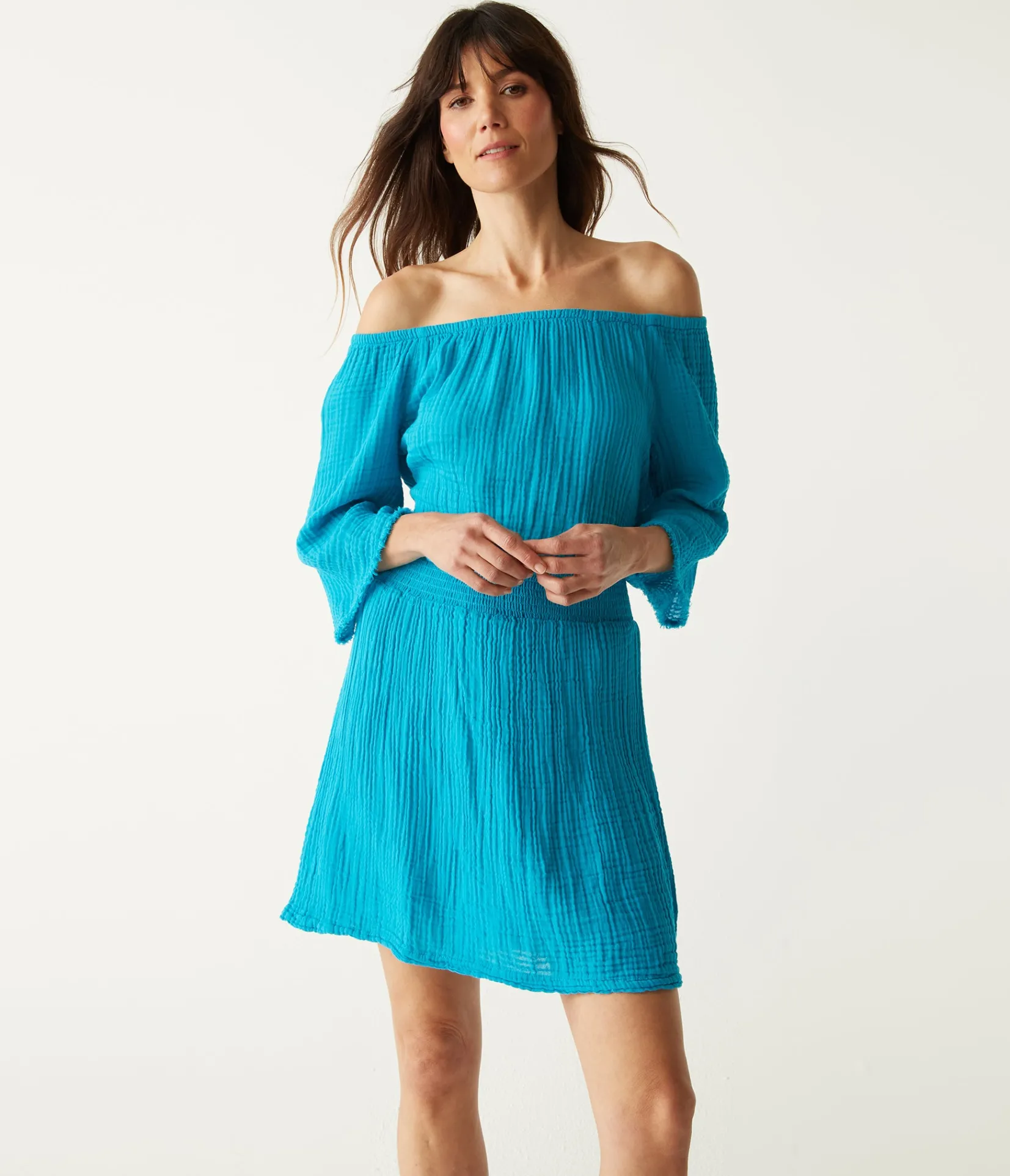 fernanda_gauze_convertible_dress_0.webp Michael Stars Fernanda Gauze Convertible Dress- Dresses | Mini Dresses
