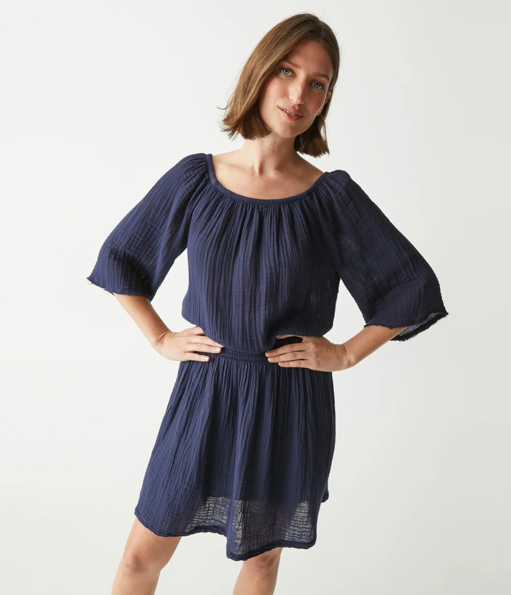 fernanda_gauze_convertible_dress_15.webp Michael Stars Fernanda Gauze Convertible Dress- Dresses | Mini Dresses