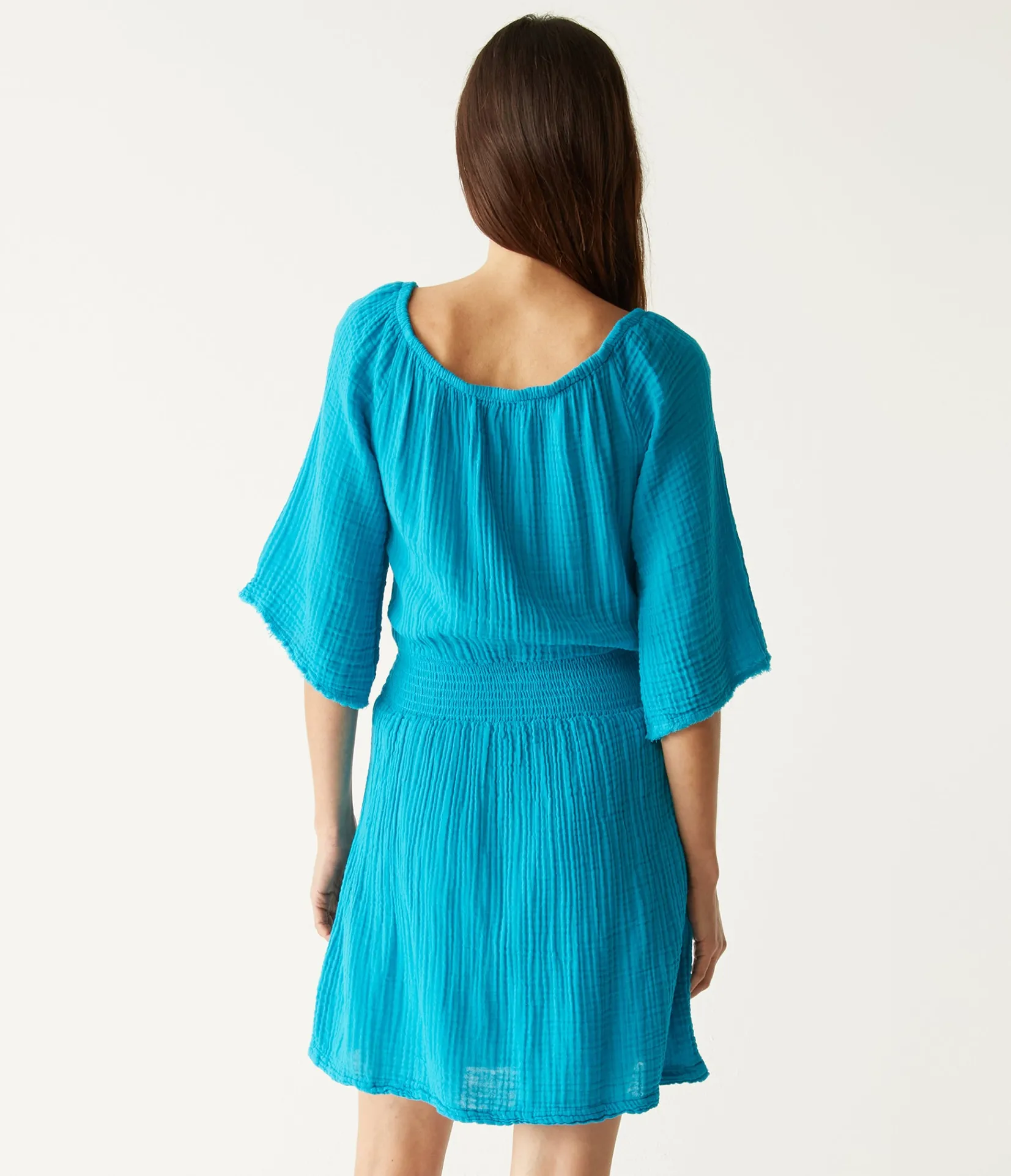 fernanda_gauze_convertible_dress_3.webp Michael Stars Fernanda Gauze Convertible Dress- Dresses | Mini Dresses