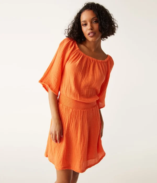Michael Stars Fernanda Gauze Convertible Dress- Dresses | Mini Dresses