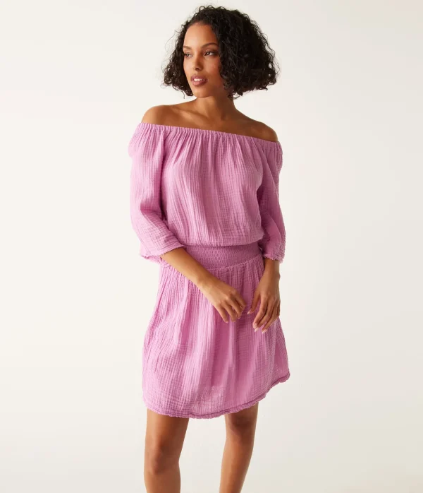 Michael Stars Fernanda Gauze Convertible Dress- Dresses | Mini Dresses