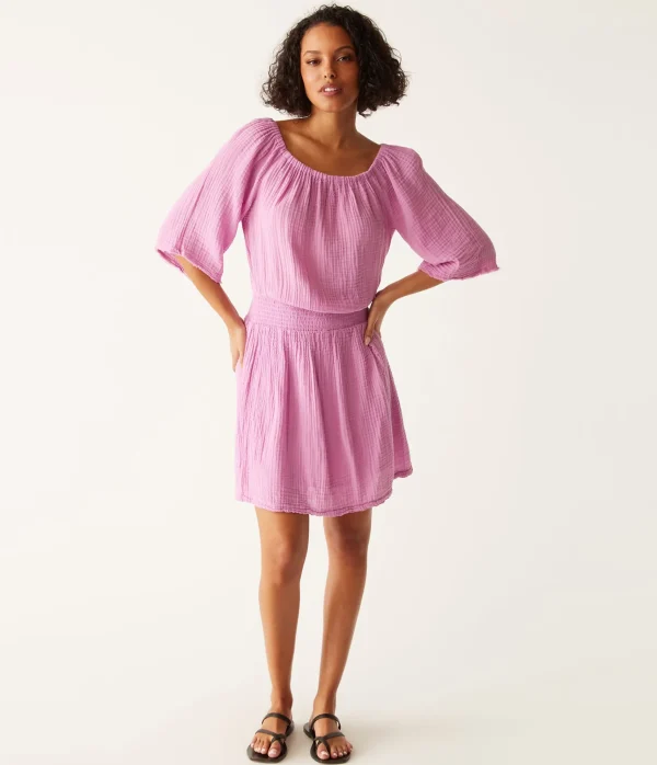 Michael Stars Fernanda Gauze Convertible Dress- Dresses | Mini Dresses