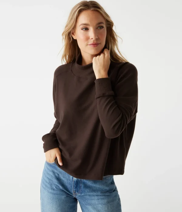 Michael Stars Frida Mock Neck Top- Loungewear