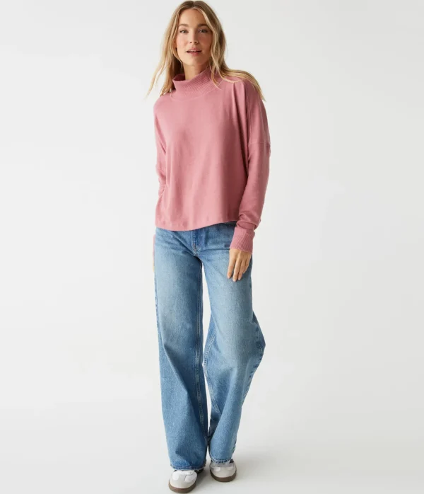 Michael Stars Frida Mock Neck Top- Loungewear