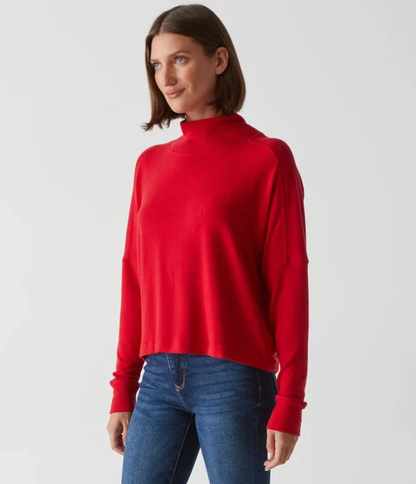 Michael Stars Frida Mock Neck Top- Loungewear