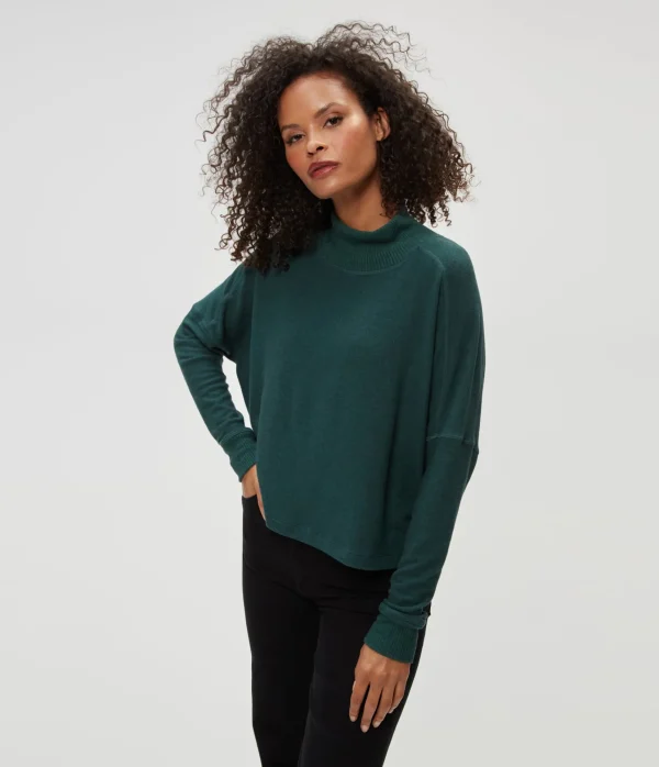 Michael Stars Frida Mock Neck Top- Loungewear