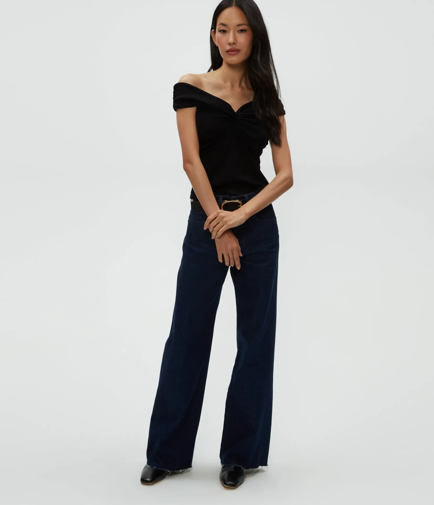 gabbriette_twist_front_top_1.webp Michael Stars Gabbriette Twist Front Top- Tops, Blouses & Shirts | Ultra Rib T-Shirts