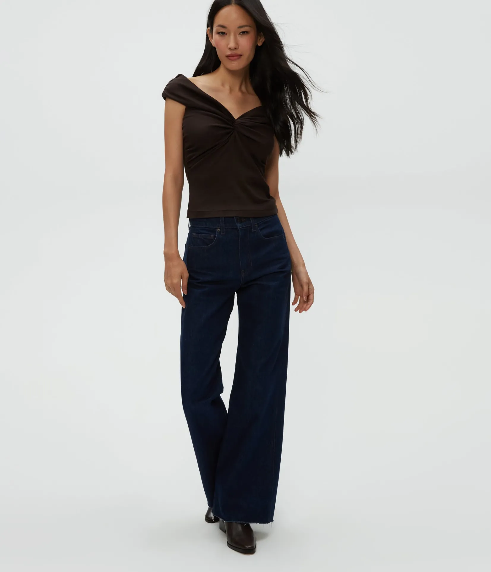 gabbriette_twist_front_top_11.webp Michael Stars Gabbriette Twist Front Top- Tops, Blouses & Shirts | Ultra Rib T-Shirts