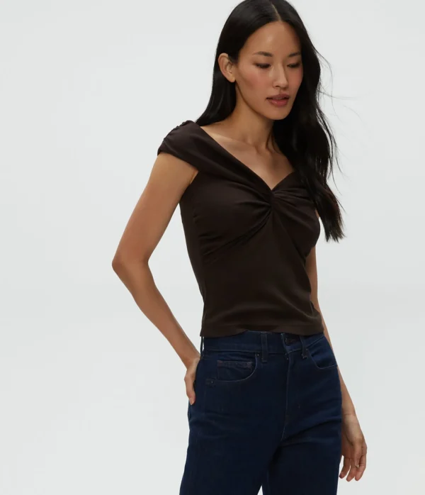 Michael Stars Gabbriette Twist Front Top- Tops, Blouses & Shirts | Ultra Rib T-Shirts