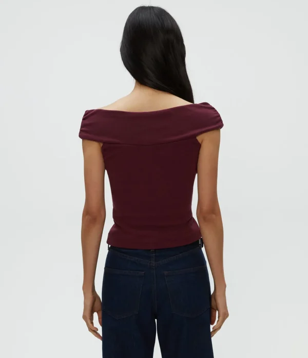 Michael Stars Gabbriette Twist Front Top- Tops, Blouses & Shirts | Ultra Rib T-Shirts