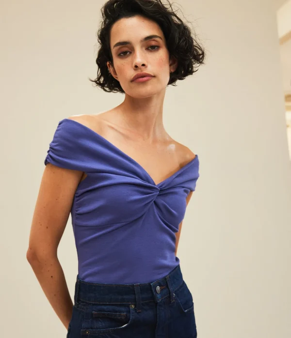 Michael Stars Gabbriette Twist Front Top- Tops, Blouses & Shirts | Ultra Rib T-Shirts