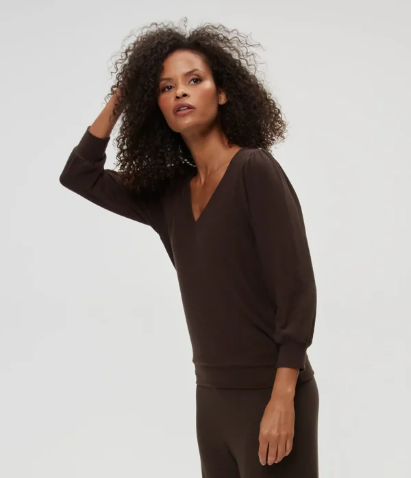 Michael Stars Gabriella V-Neck Top- Loungewear