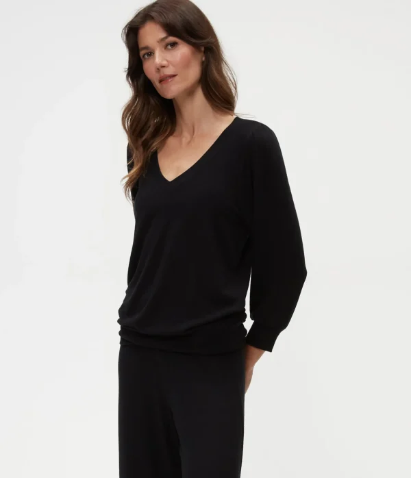 Michael Stars Gabriella V-Neck Top- Loungewear