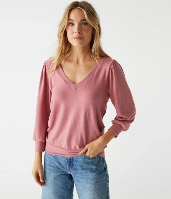 Michael Stars Gabriella V-Neck Top- Loungewear
