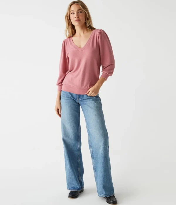 Michael Stars Gabriella V-Neck Top- Loungewear