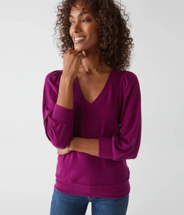 Michael Stars Gabriella V-Neck Top- Loungewear