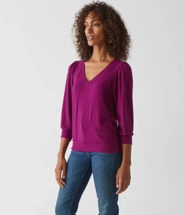 Michael Stars Gabriella V-Neck Top- Loungewear