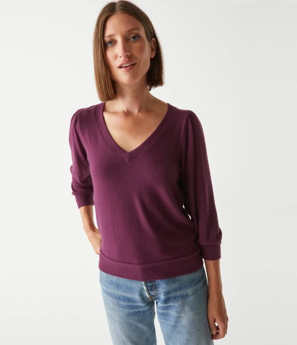 Michael Stars Gabriella V-Neck Top- Loungewear