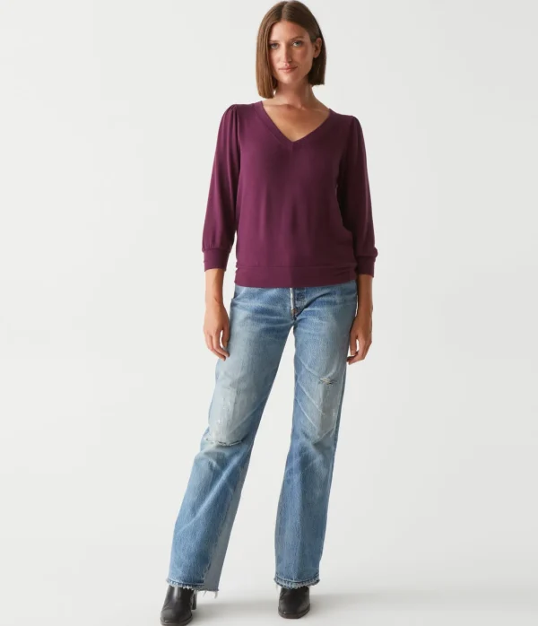 Michael Stars Gabriella V-Neck Top- Loungewear