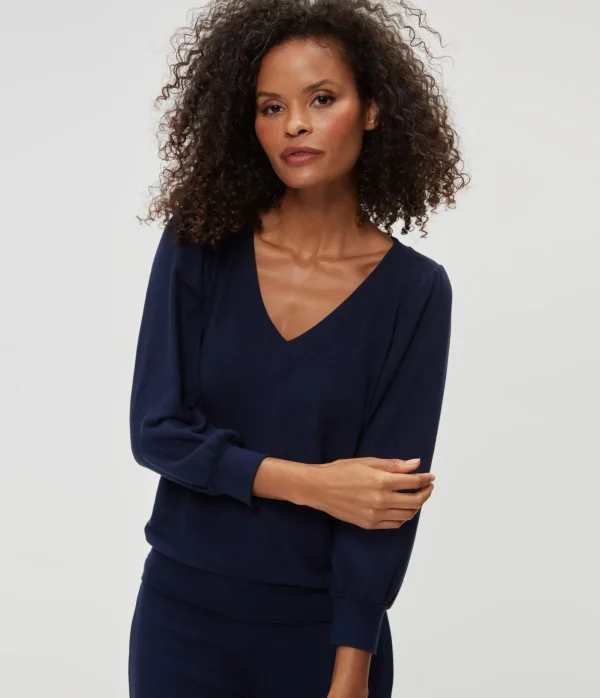 Michael Stars Gabriella V-Neck Top- Loungewear