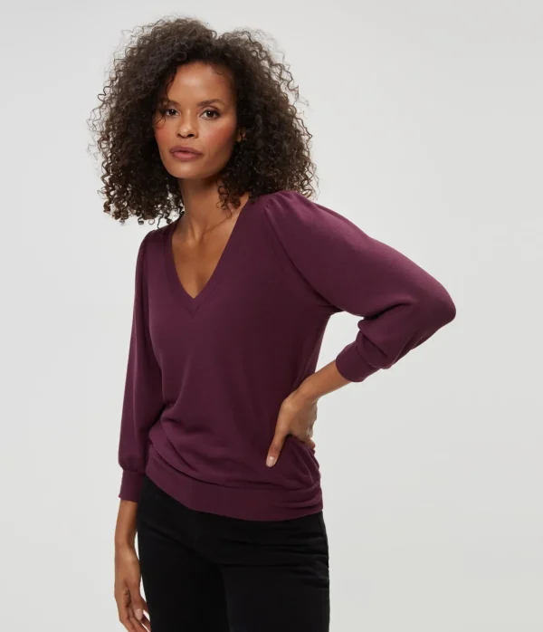 Michael Stars Gabriella V-Neck Top- Loungewear