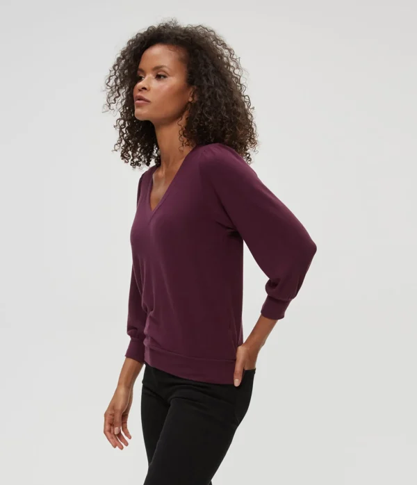 Michael Stars Gabriella V-Neck Top- Loungewear