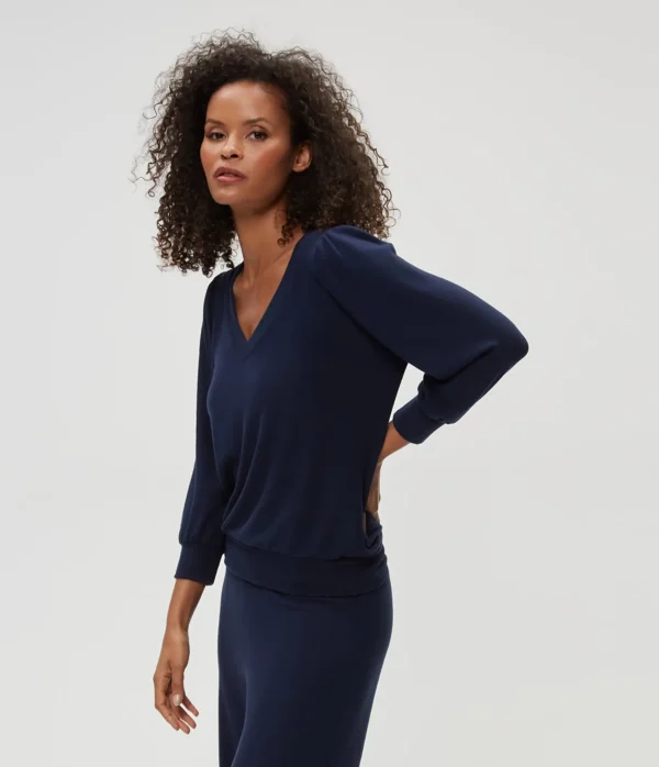 Michael Stars Gabriella V-Neck Top- Loungewear