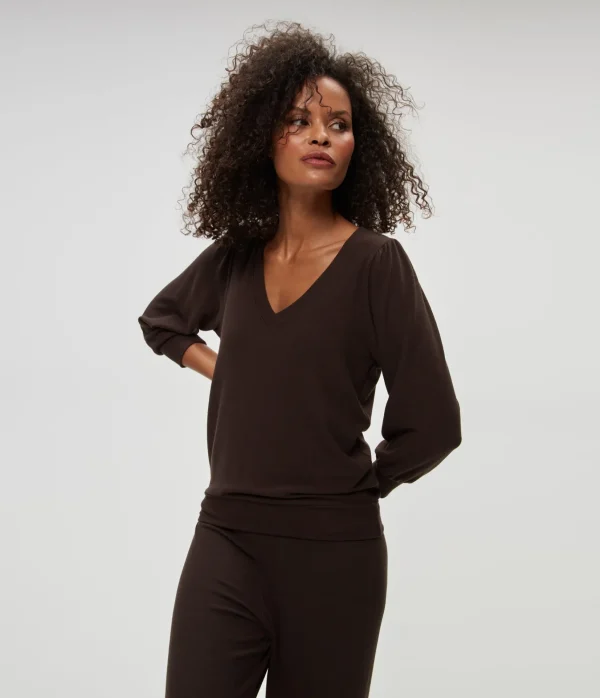 Michael Stars Gabriella V-Neck Top- Loungewear