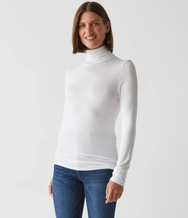 Michael Stars Gail Ribbed Turtleneck- T-Shirts