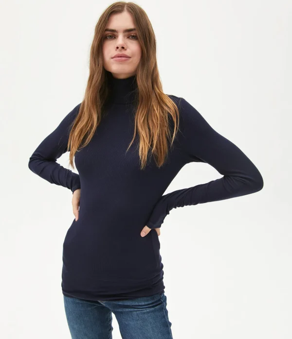 Michael Stars Gail Ribbed Turtleneck- T-Shirts
