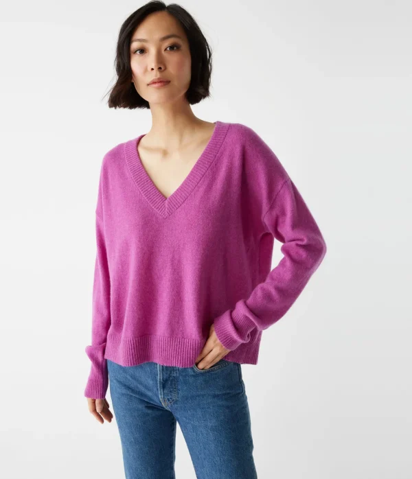 Michael Stars Gemma V-Neck Cashmere Sweater- Sweaters & Cardigans