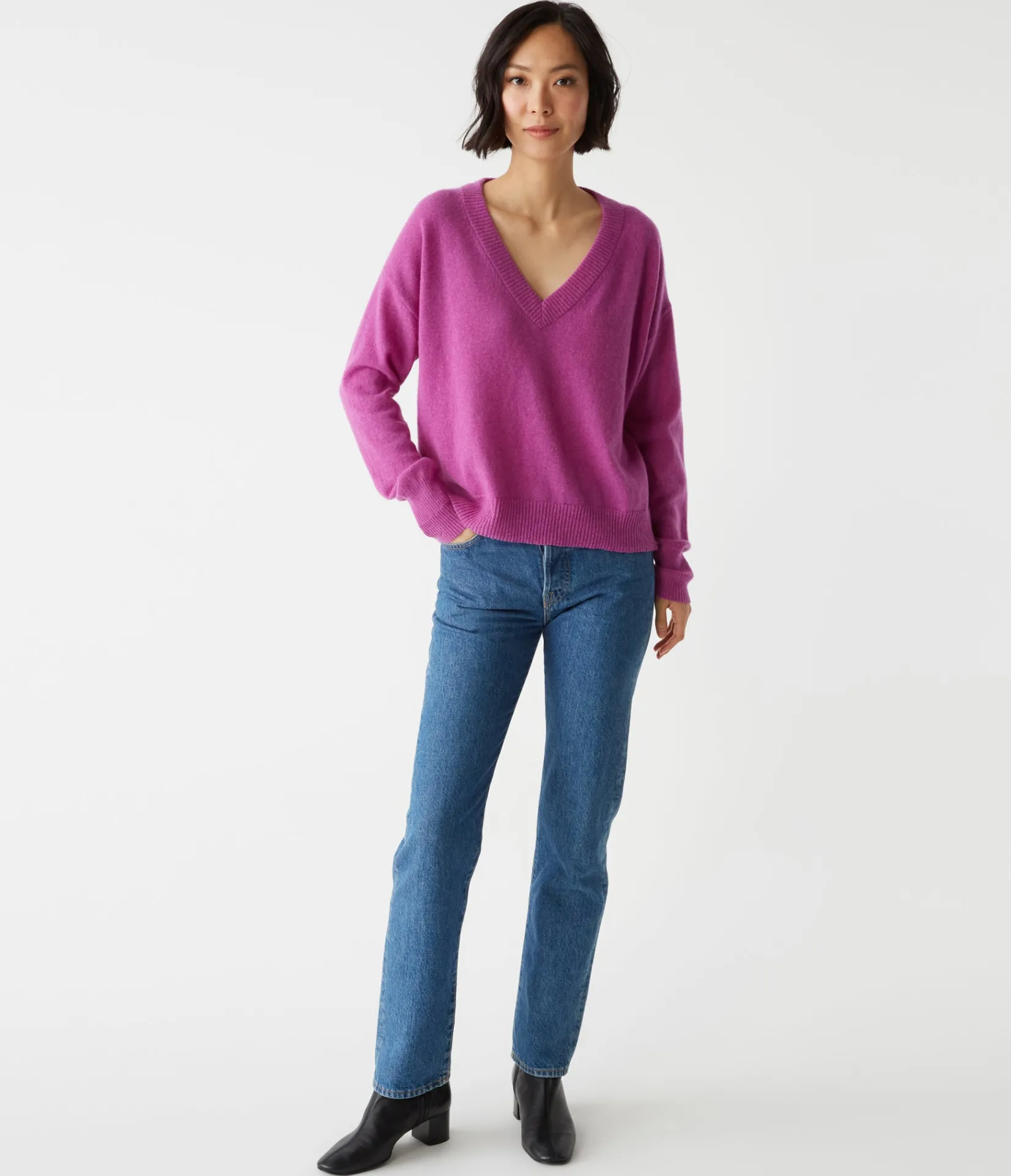 gemma_vneck_cashmere_sweater_1.webp Michael Stars Gemma V-Neck Cashmere Sweater- Sweaters & Cardigans