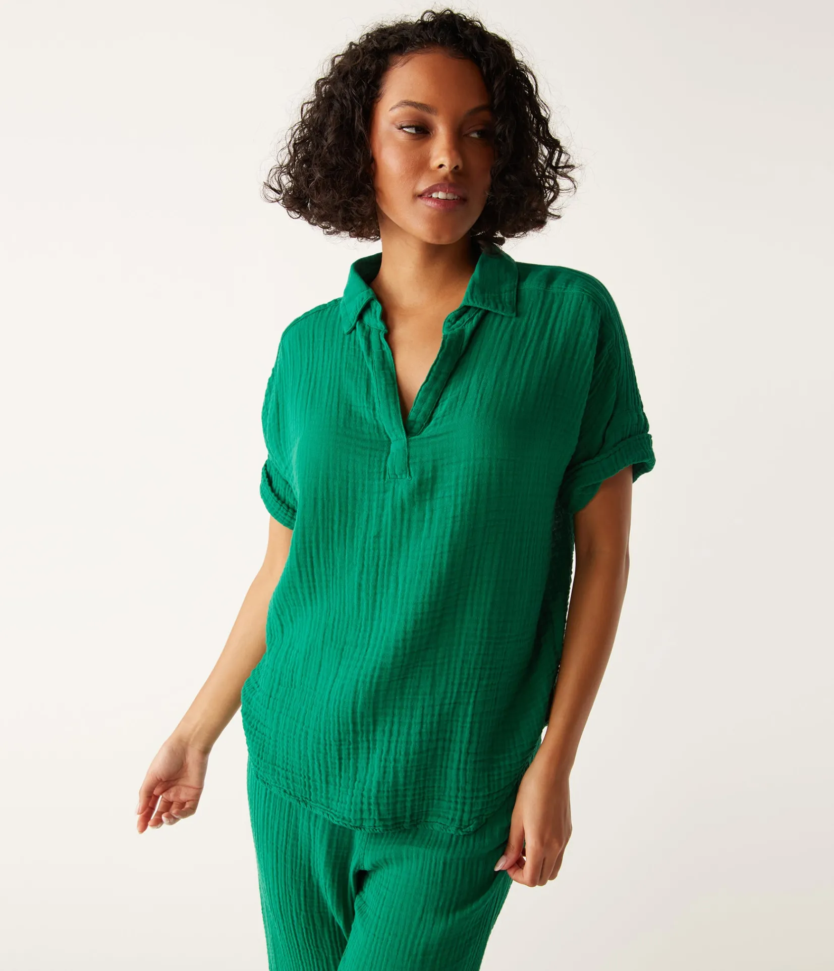 gigi_gauze_popover_top_0.webp Michael Stars Gigi Gauze Popover Top- Tops, Blouses & Shirts