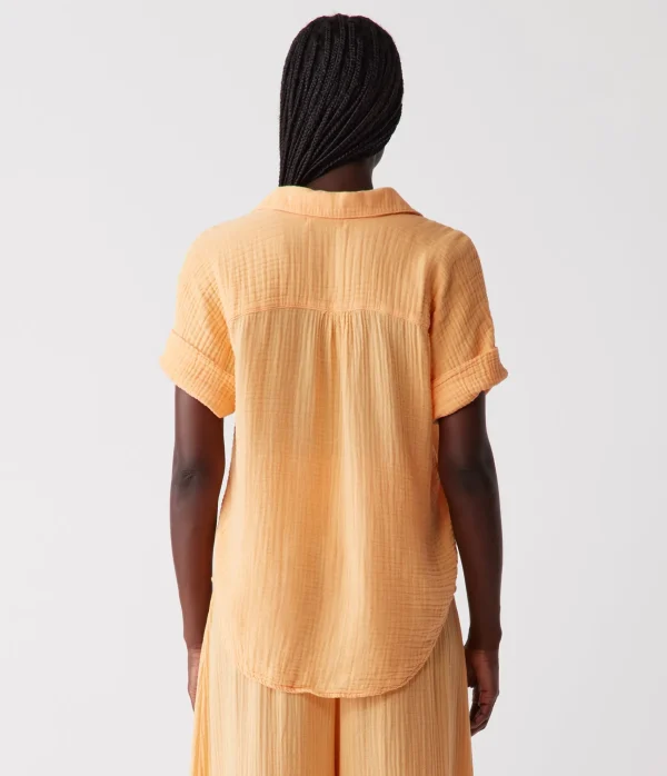 Michael Stars Gigi Gauze Popover Top- Tops, Blouses & Shirts