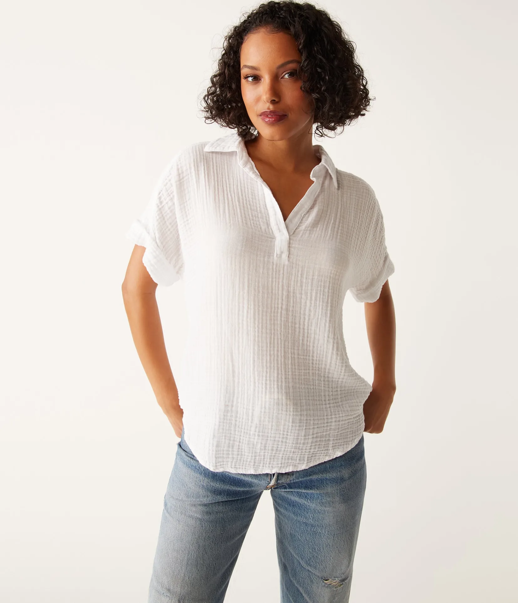 gigi_gauze_popover_top_17.webp Michael Stars Gigi Gauze Popover Top- Tops, Blouses & Shirts
