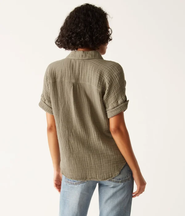 Michael Stars Gigi Gauze Popover Top- Tops, Blouses & Shirts