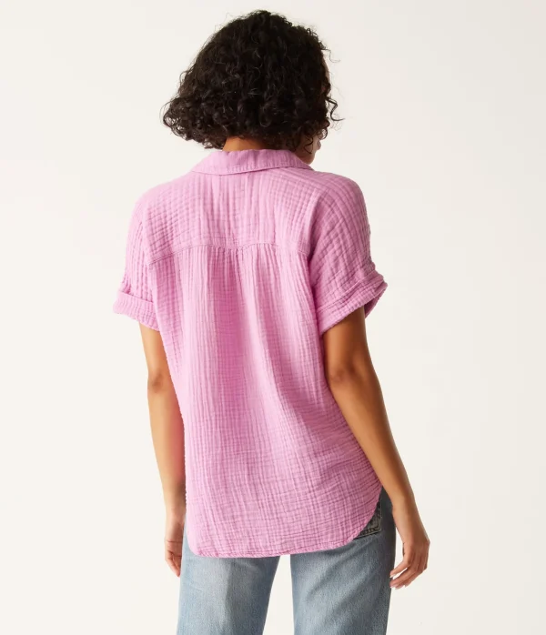 Michael Stars Gigi Gauze Popover Top- Tops, Blouses & Shirts