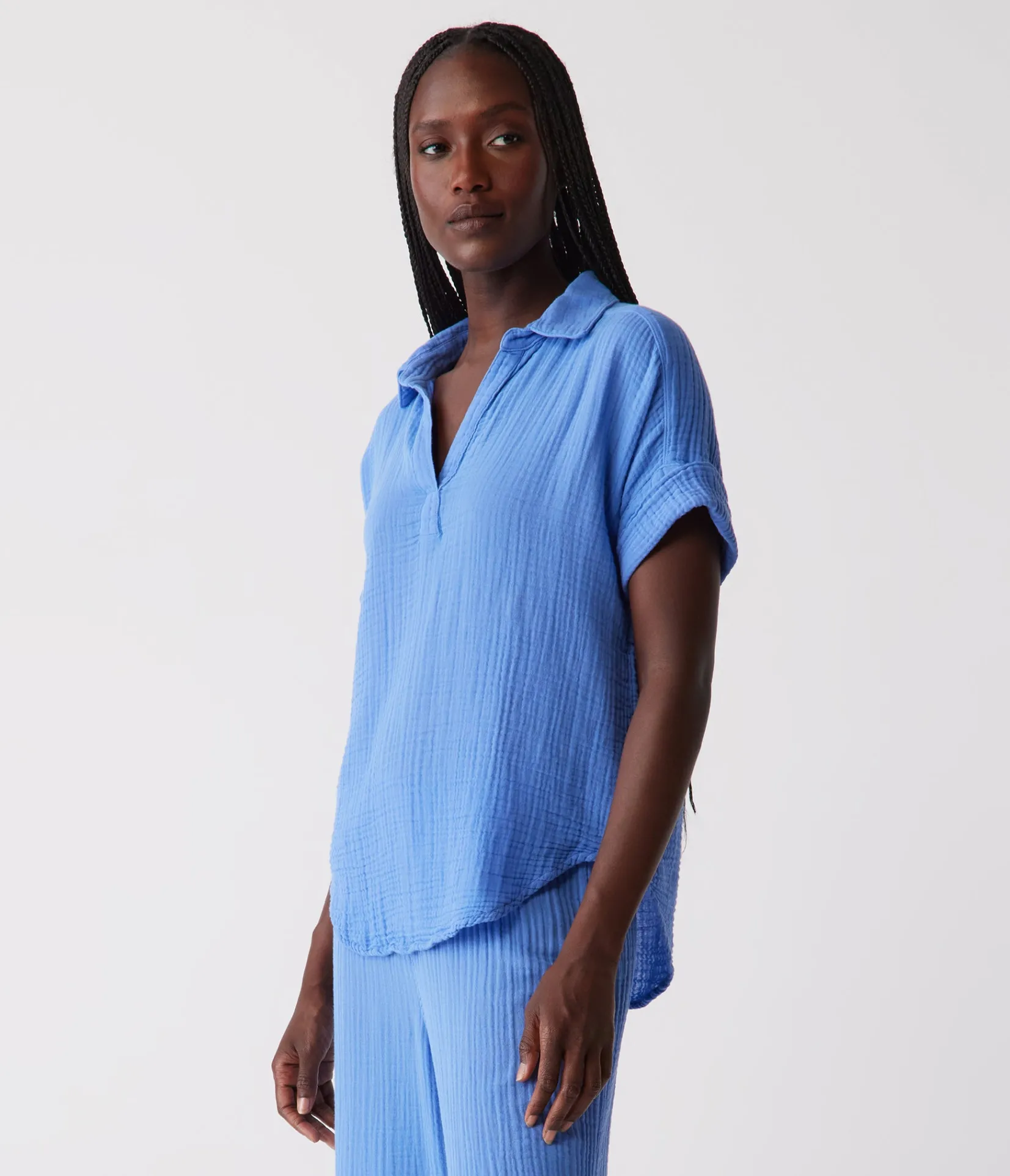 gigi_gauze_popover_top_31.webp Michael Stars Gigi Gauze Popover Top- Tops, Blouses & Shirts