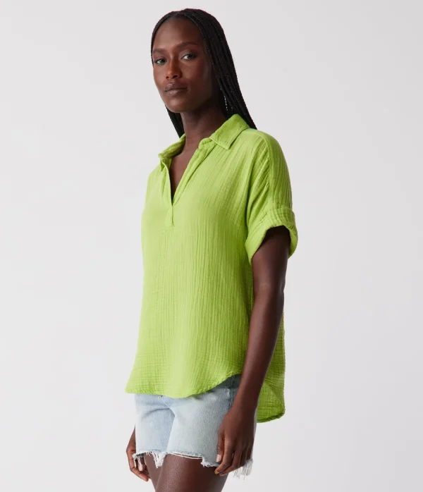 Michael Stars Gigi Gauze Popover Top- Tops, Blouses & Shirts